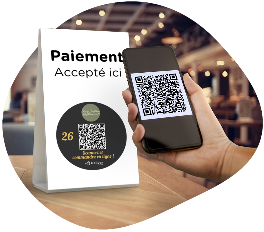 Le QR code Deliver permet à vos clients de commander et payer sans attendre. Le QR code Deliver permet à vos clients de commander et payer sans attendre.