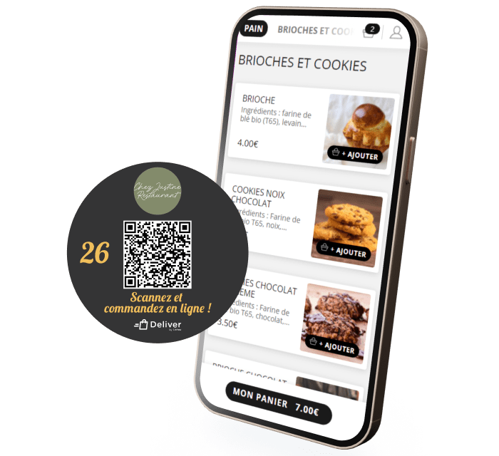 Illustration fonctionnalités du menu QR Code