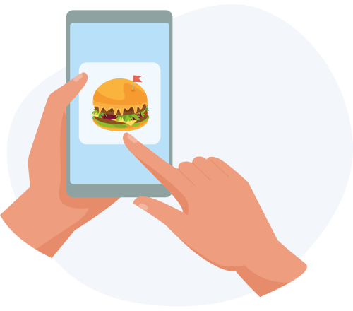 Illustration choix produit à table via QR Code