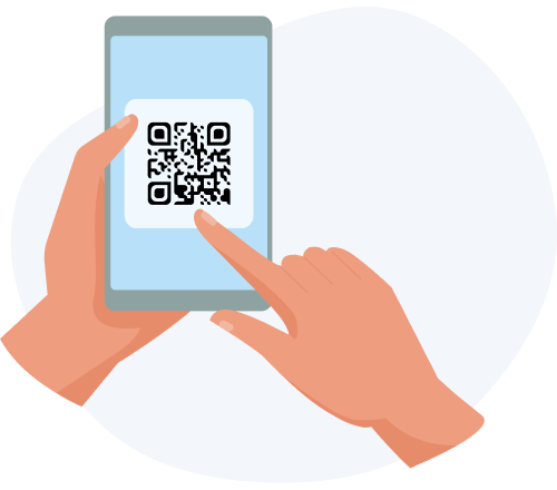 Illustration scanner QR Code à table