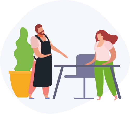 Illustration placer les clients à table au restaurant